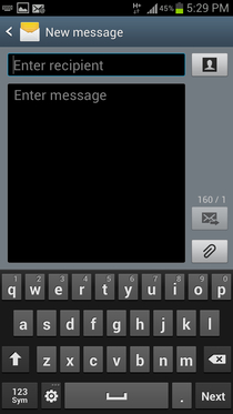 samsung galaxy s3 writing text